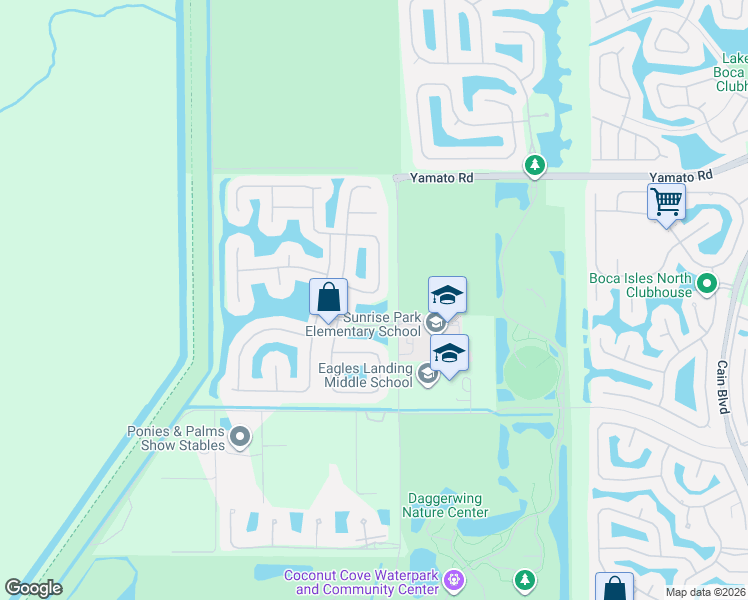 map of restaurants, bars, coffee shops, grocery stores, and more near 19239 Skyridge Circle in Boca Raton