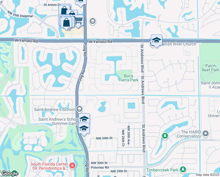 map of restaurants, bars, coffee shops, grocery stores, and more near 2653 Northwest 41st Street in Boca Raton