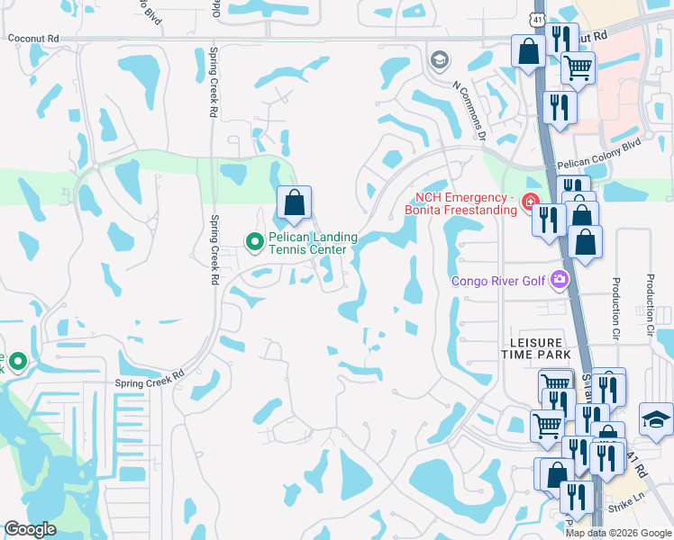 map of restaurants, bars, coffee shops, grocery stores, and more near 24371 Sandpiper Isle Way in Bonita Springs