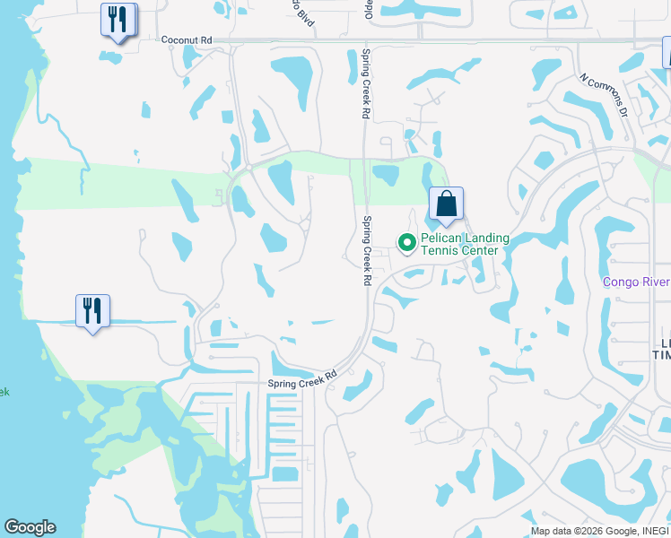 map of restaurants, bars, coffee shops, grocery stores, and more near 24241 Addison Place Court in Bonita Springs