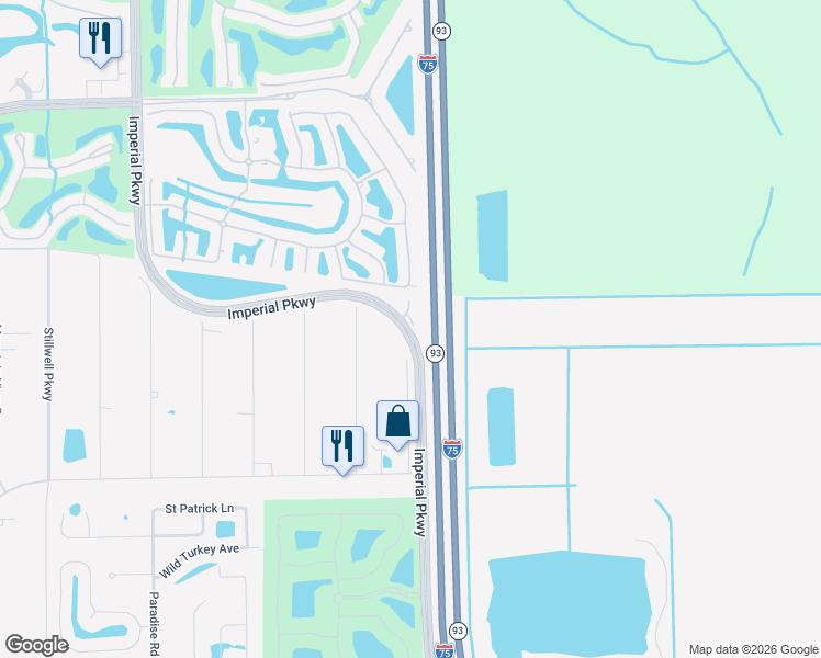 map of restaurants, bars, coffee shops, grocery stores, and more near 15200 Imperial Parkway in Bonita Springs