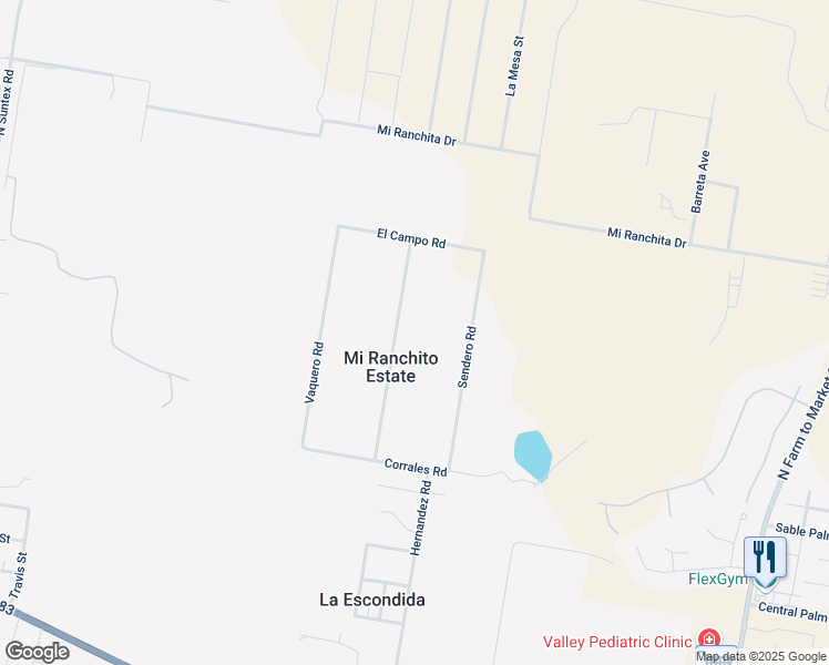 map of restaurants, bars, coffee shops, grocery stores, and more near 313 Papalote Road in Rio Grande City