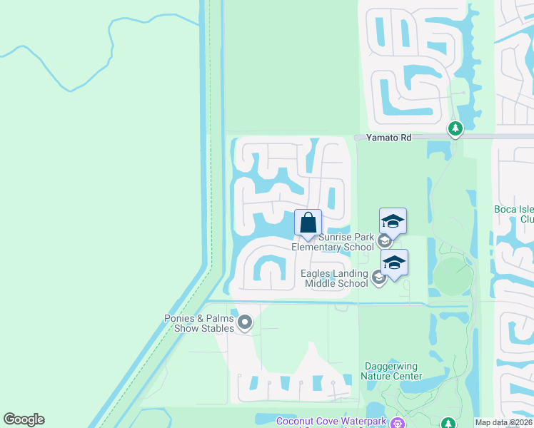 map of restaurants, bars, coffee shops, grocery stores, and more near 19251 South Creekshore Court in Boca Raton