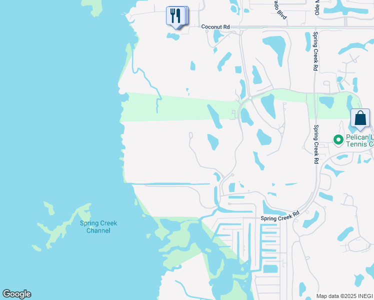 map of restaurants, bars, coffee shops, grocery stores, and more near 24021 Via Castella Drive in Bonita Springs