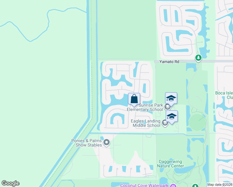map of restaurants, bars, coffee shops, grocery stores, and more near 19251 South Creekshore Court in Boca Raton