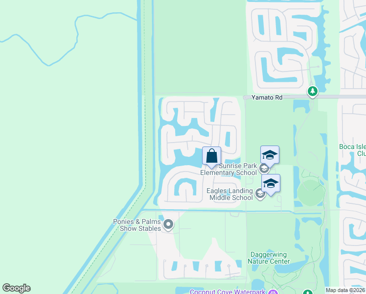 map of restaurants, bars, coffee shops, grocery stores, and more near 19251 South Creekshore Court in Boca Raton