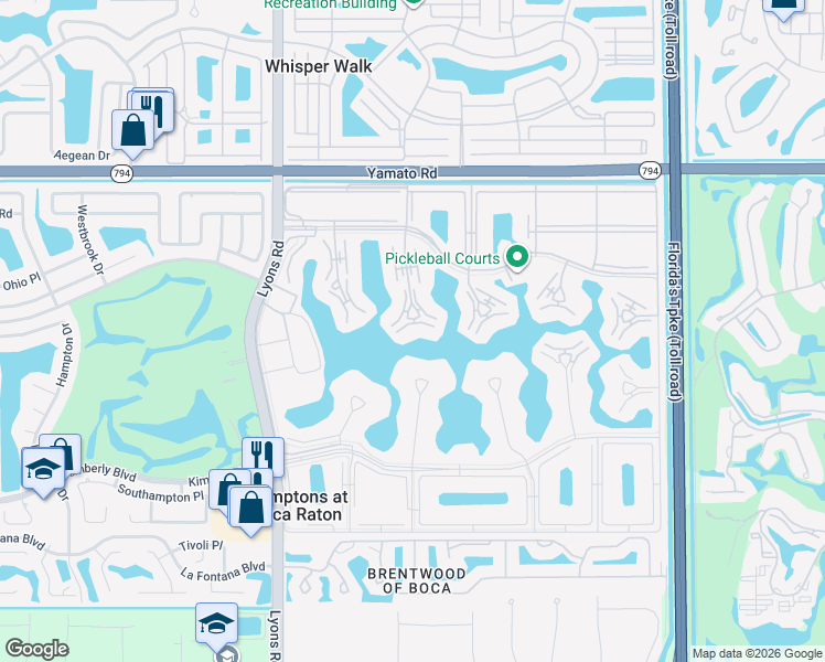 map of restaurants, bars, coffee shops, grocery stores, and more near 2052 Wolverton C in Boca Raton