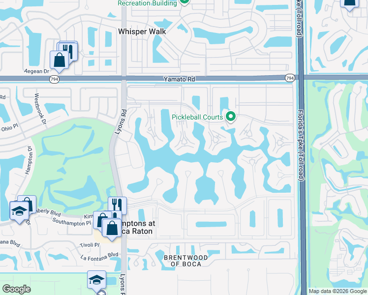 map of restaurants, bars, coffee shops, grocery stores, and more near 4099 Wolverton East in Boca Raton