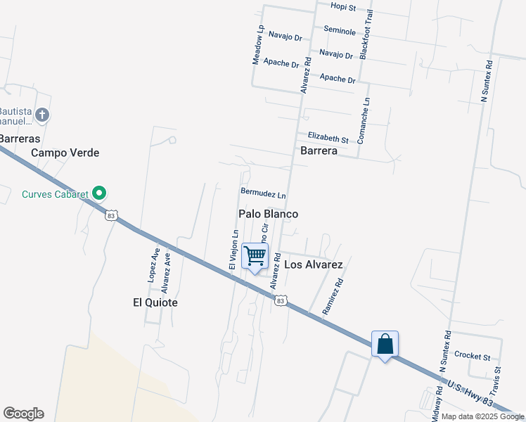 map of restaurants, bars, coffee shops, grocery stores, and more near in Palo Blanco
