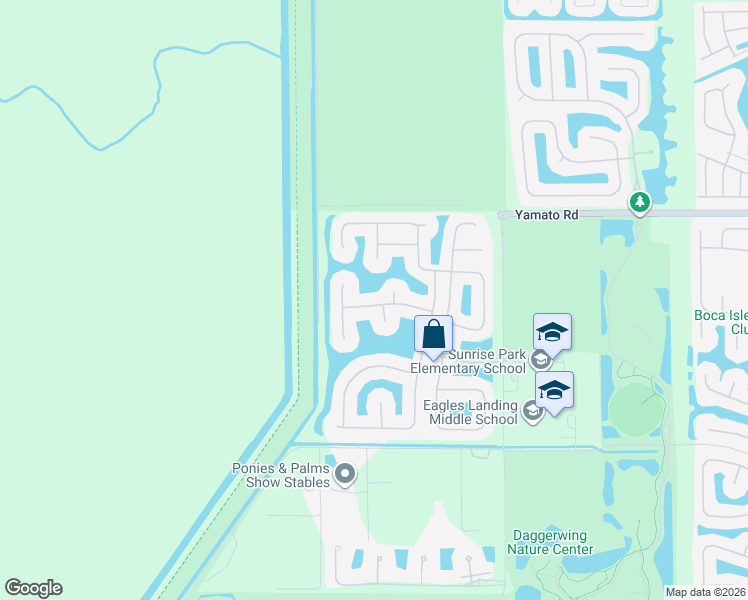 map of restaurants, bars, coffee shops, grocery stores, and more near 11797 Watercrest Lane in Boca Raton