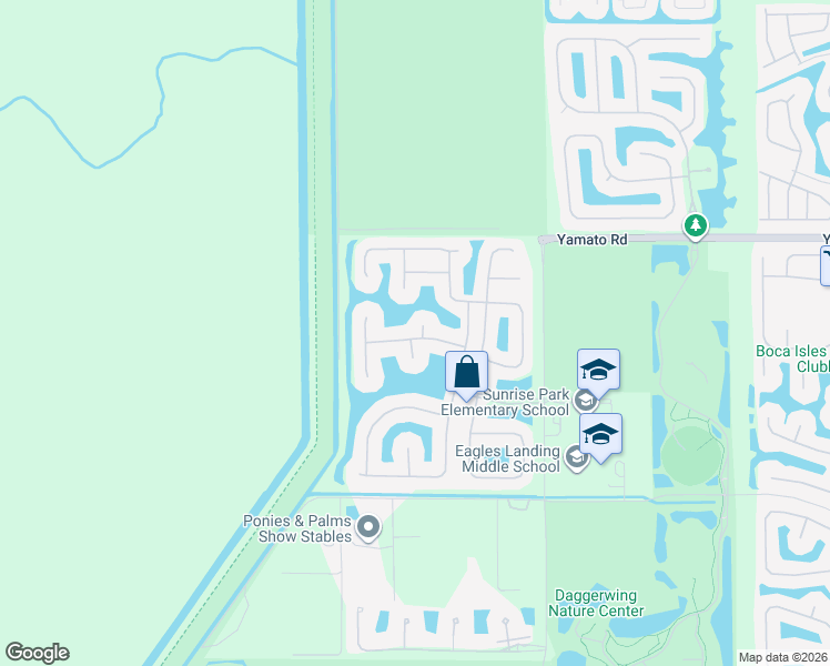 map of restaurants, bars, coffee shops, grocery stores, and more near 11797 Watercrest Lane in Boca Raton