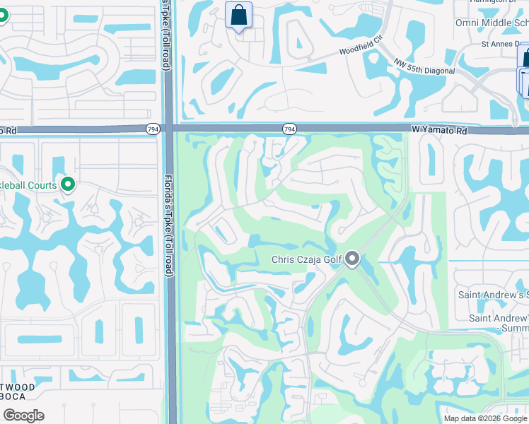 map of restaurants, bars, coffee shops, grocery stores, and more near 7632 Rexford Road in Boca Raton