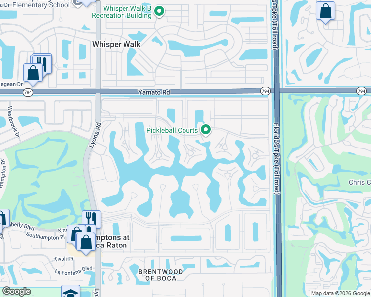 map of restaurants, bars, coffee shops, grocery stores, and more near 3006 Rexford Drive in Boca Raton