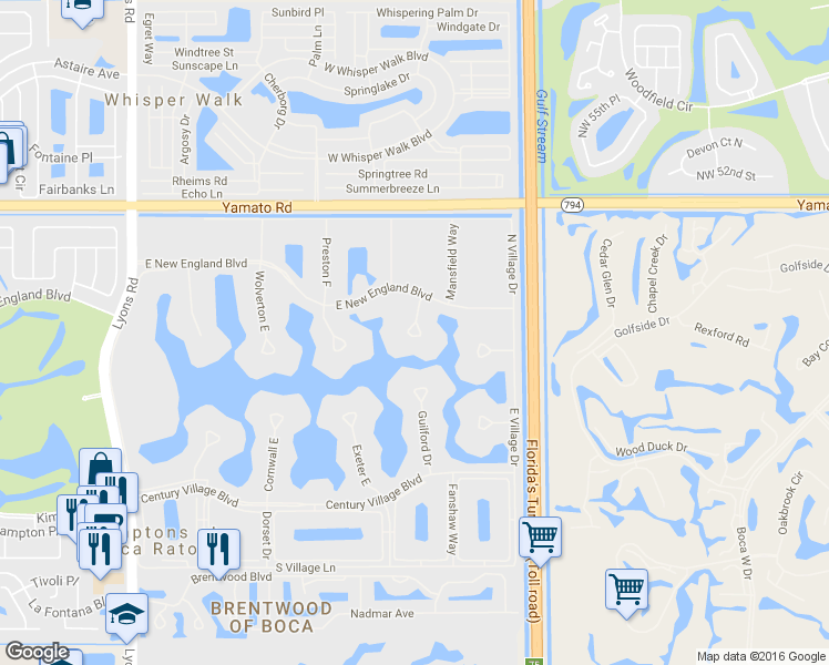 map of restaurants, bars, coffee shops, grocery stores, and more near 3012 Newcastle A in Boca Raton