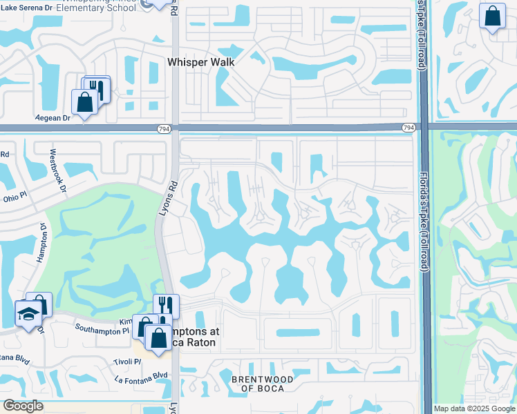 map of restaurants, bars, coffee shops, grocery stores, and more near 4099 Wolverton East in Boca Raton
