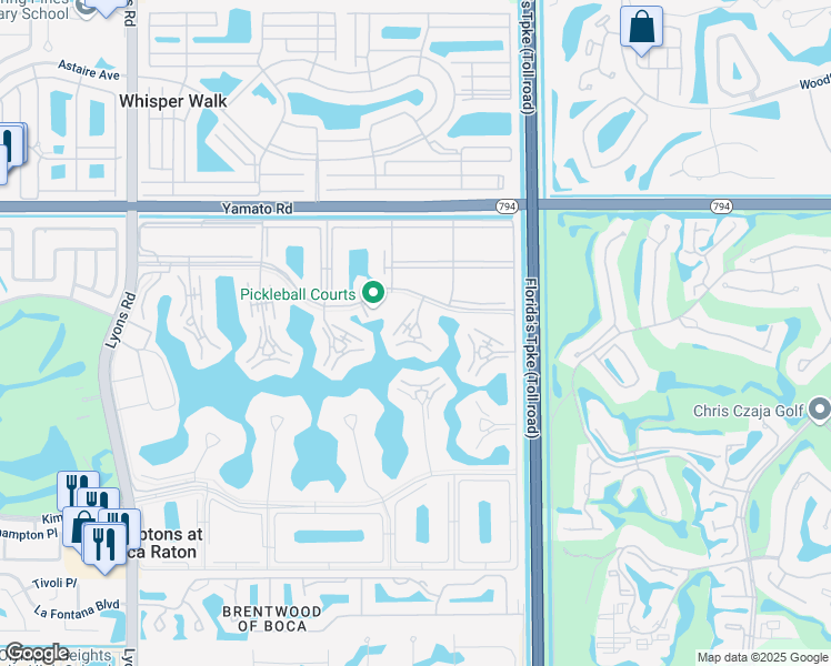 map of restaurants, bars, coffee shops, grocery stores, and more near 3012 Newcastle A in Boca Raton