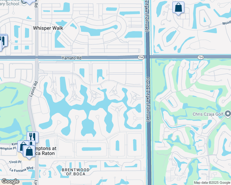 map of restaurants, bars, coffee shops, grocery stores, and more near 3012 Newcastle A in Boca Raton
