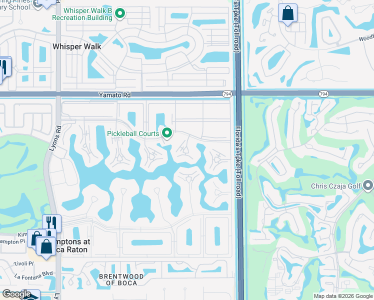 map of restaurants, bars, coffee shops, grocery stores, and more near 3012 Newcastle A in Boca Raton
