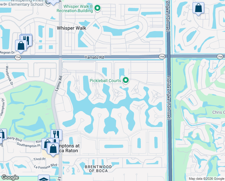 map of restaurants, bars, coffee shops, grocery stores, and more near 3006 Rexford Drive in Boca Raton