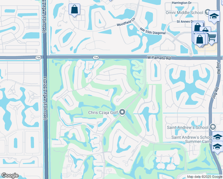 map of restaurants, bars, coffee shops, grocery stores, and more near 7448 Rexford Road in Boca Raton