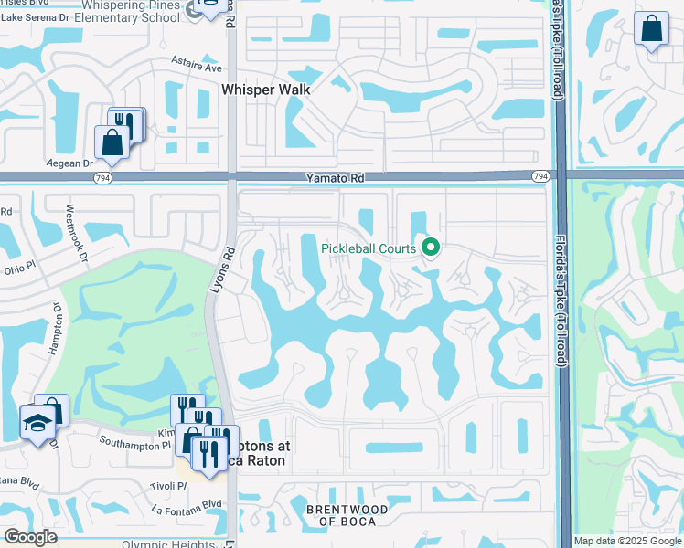 map of restaurants, bars, coffee shops, grocery stores, and more near 4099 Wolverton East in Boca Raton