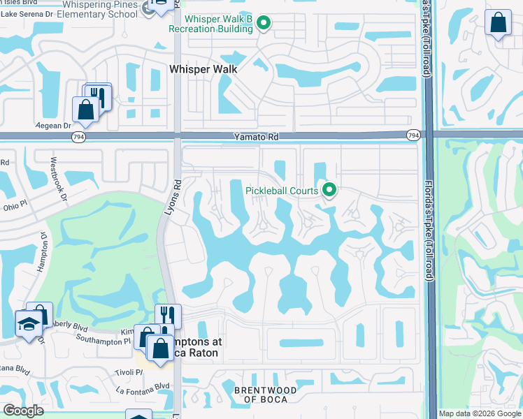map of restaurants, bars, coffee shops, grocery stores, and more near 4099 Wolverton East in Boca Raton