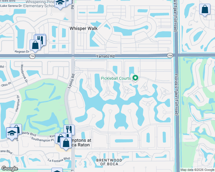 map of restaurants, bars, coffee shops, grocery stores, and more near 4099 Wolverton East in Boca Raton