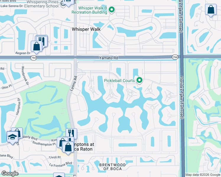map of restaurants, bars, coffee shops, grocery stores, and more near 4099 Wolverton East in Boca Raton