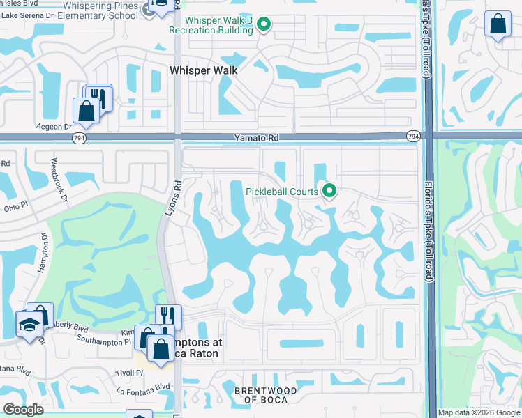 map of restaurants, bars, coffee shops, grocery stores, and more near 4099 Wolverton East in Boca Raton