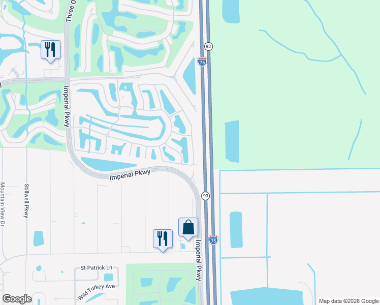 map of restaurants, bars, coffee shops, grocery stores, and more near 23861 Costa Del Sol Road in Bonita Springs
