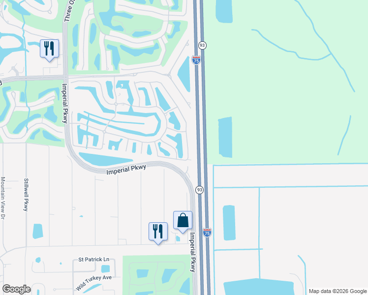 map of restaurants, bars, coffee shops, grocery stores, and more near 23861 Costa Del Sol Road in Bonita Springs