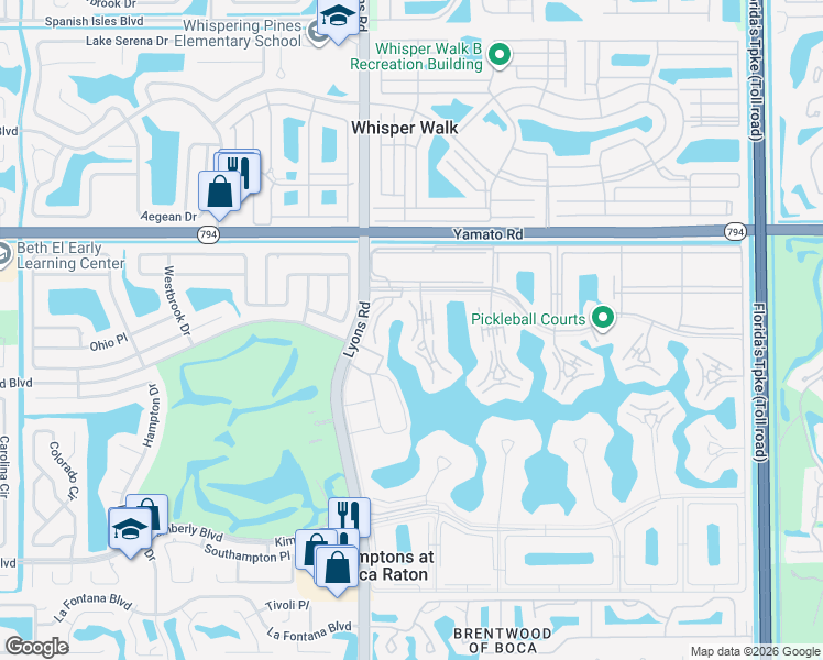 map of restaurants, bars, coffee shops, grocery stores, and more near 1084 Yarmouth East in Boca Raton