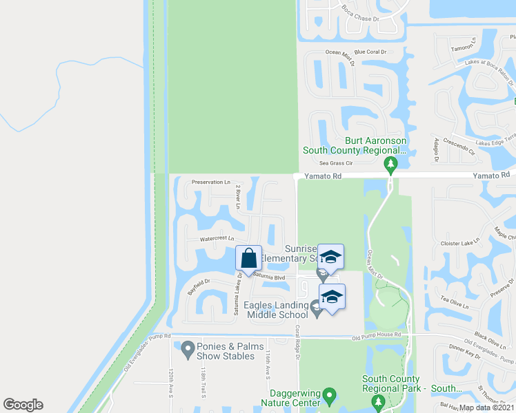 map of restaurants, bars, coffee shops, grocery stores, and more near 19133 Skyridge Circle in Boca Raton