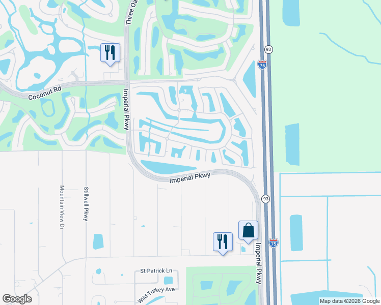 map of restaurants, bars, coffee shops, grocery stores, and more near Marbella Bay Road in Bonita Springs