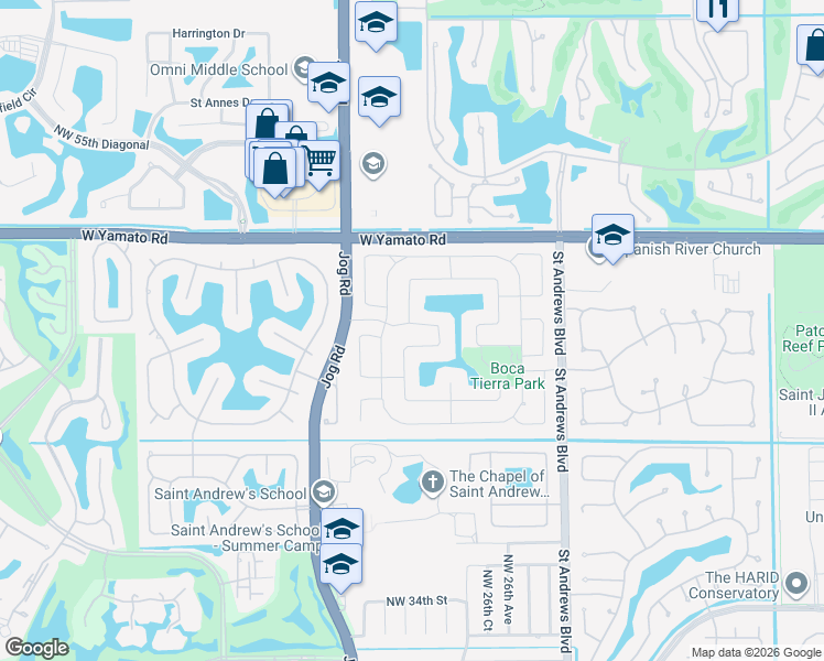 map of restaurants, bars, coffee shops, grocery stores, and more near 2778 Northwest 46th Street in Boca Raton