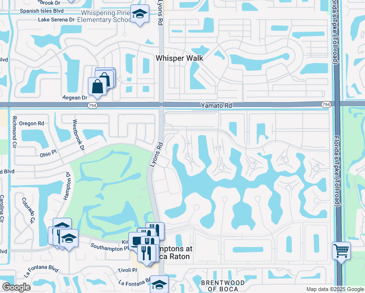 map of restaurants, bars, coffee shops, grocery stores, and more near 1084 Yarmouth East in Boca Raton