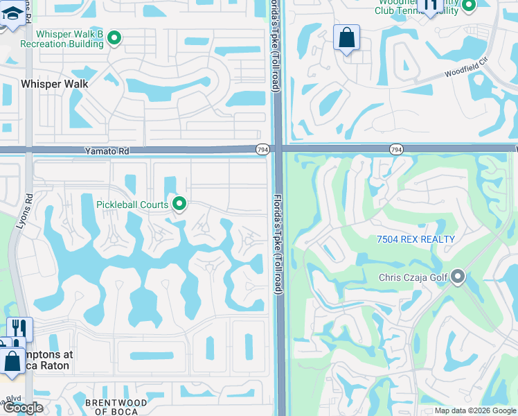 map of restaurants, bars, coffee shops, grocery stores, and more near 44 Mansfield B in Boca Raton