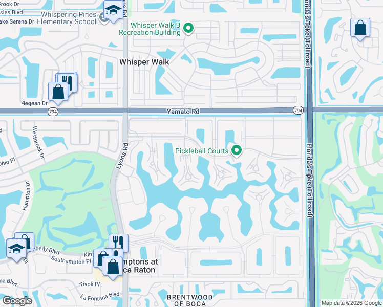 map of restaurants, bars, coffee shops, grocery stores, and more near 1086 Wolverton East in Boca Raton