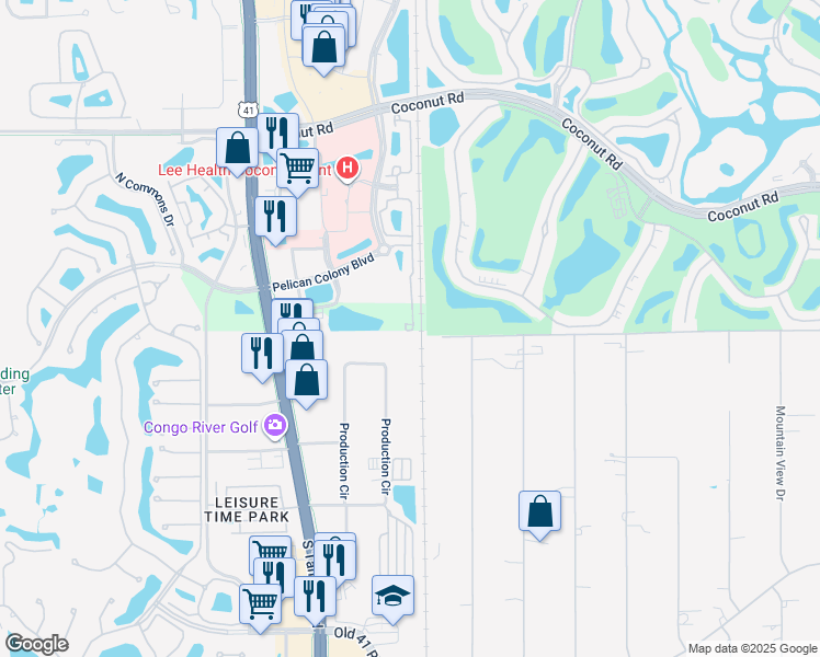 map of restaurants, bars, coffee shops, grocery stores, and more near 23601 Alamanda Drive in Bonita Springs
