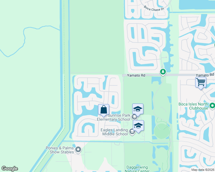 map of restaurants, bars, coffee shops, grocery stores, and more near 19133 Skyridge Circle in Boca Raton
