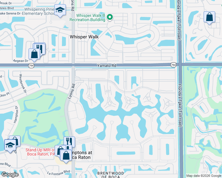 map of restaurants, bars, coffee shops, grocery stores, and more near 1086 Wolverton East in Boca Raton