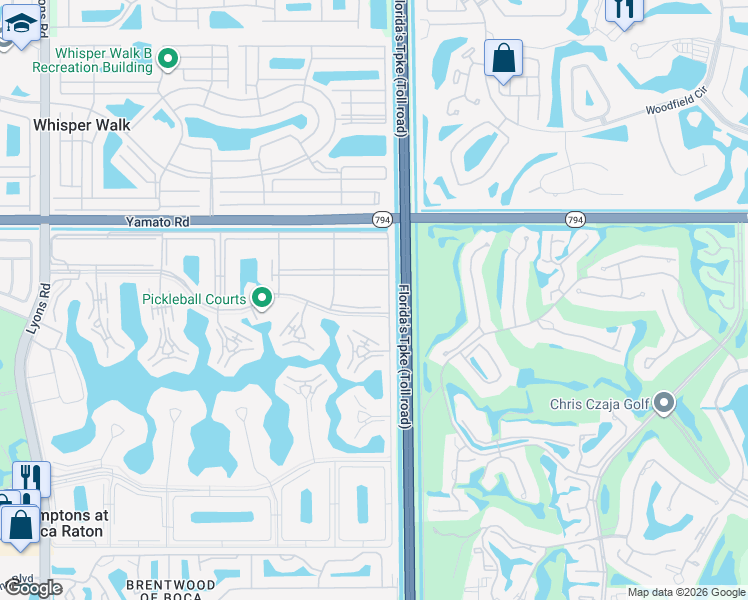 map of restaurants, bars, coffee shops, grocery stores, and more near 44 Mansfield B in Boca Raton