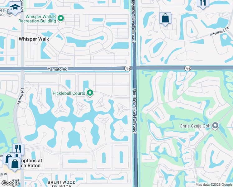 map of restaurants, bars, coffee shops, grocery stores, and more near 32 Mansfield B in Boca Raton