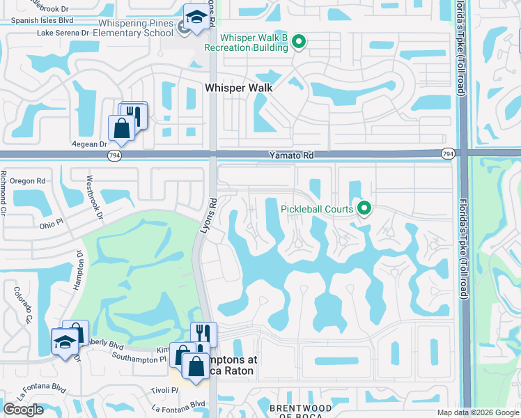 map of restaurants, bars, coffee shops, grocery stores, and more near 2067 Yarmouth East in Boca Raton