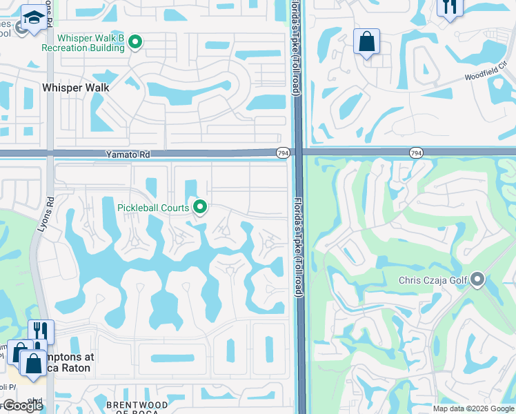 map of restaurants, bars, coffee shops, grocery stores, and more near 32 Mansfield B in Boca Raton