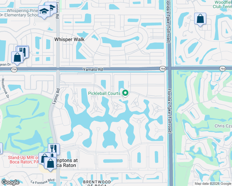 map of restaurants, bars, coffee shops, grocery stores, and more near 2194 East New England Boulevard in Boca Raton
