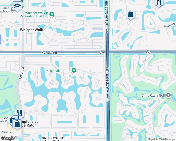 map of restaurants, bars, coffee shops, grocery stores, and more near 534 Mansfield M in Boca Raton