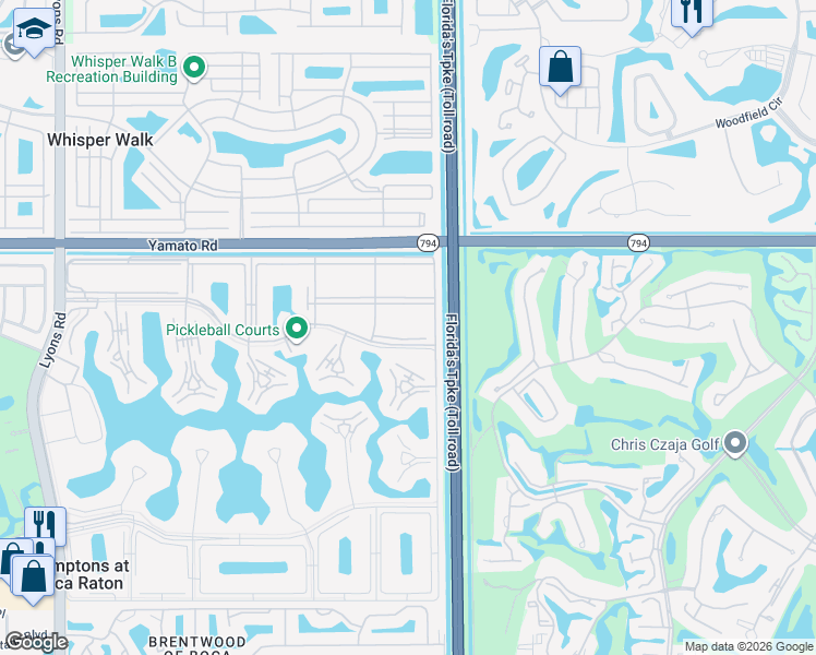map of restaurants, bars, coffee shops, grocery stores, and more near 32 Mansfield B in Boca Raton