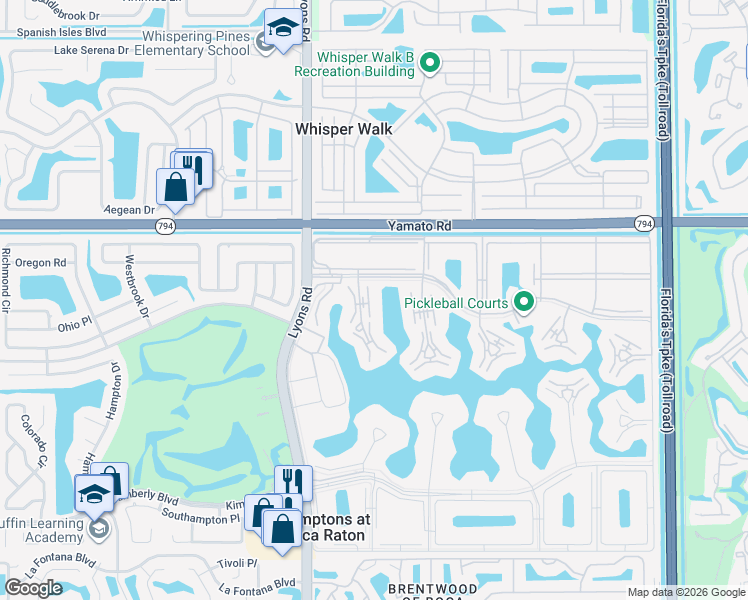 map of restaurants, bars, coffee shops, grocery stores, and more near 1045 Yarmouth C in Boca Raton
