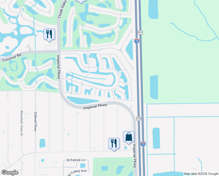 map of restaurants, bars, coffee shops, grocery stores, and more near 10811 Crooked River Road in Bonita Springs